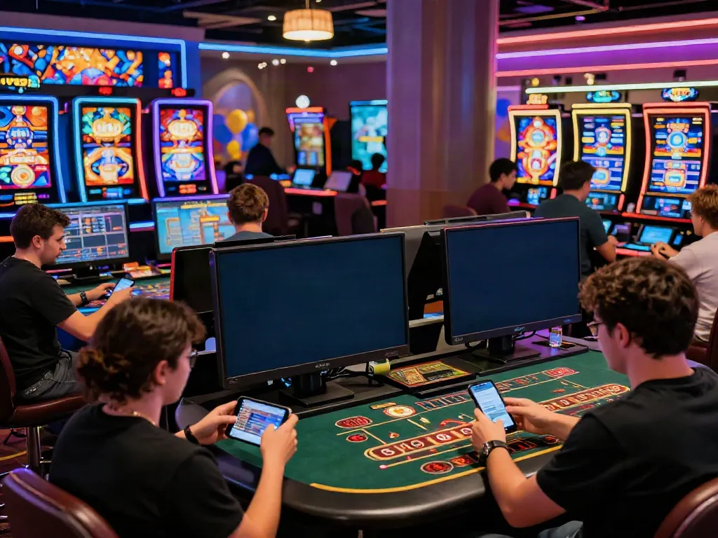 Exciting online gaming scene at Sunwin featuring players engaged in various casino games