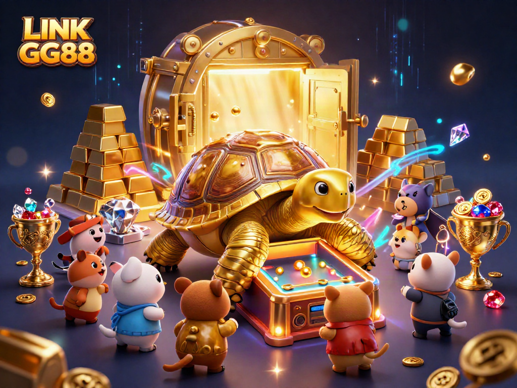 Join the excitement at LINK GG88 with a colossal tortoise pinball machine and treasure elements.