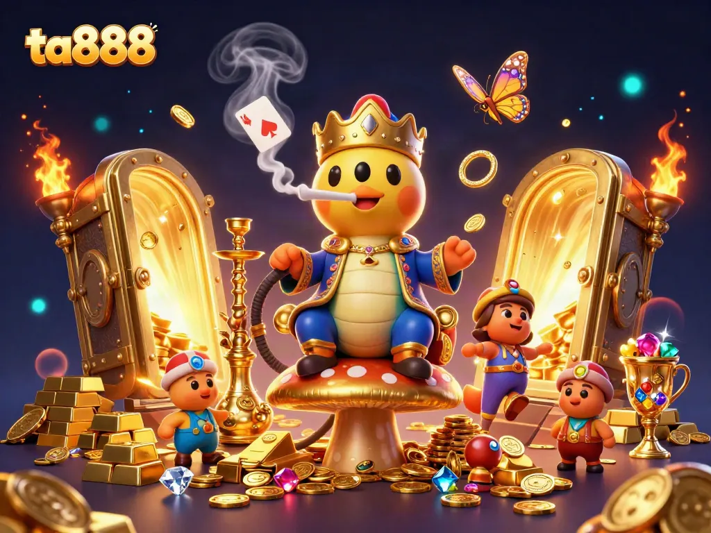 Experience the thrill of ta888 with dynamic characters amidst poker and treasure elements.