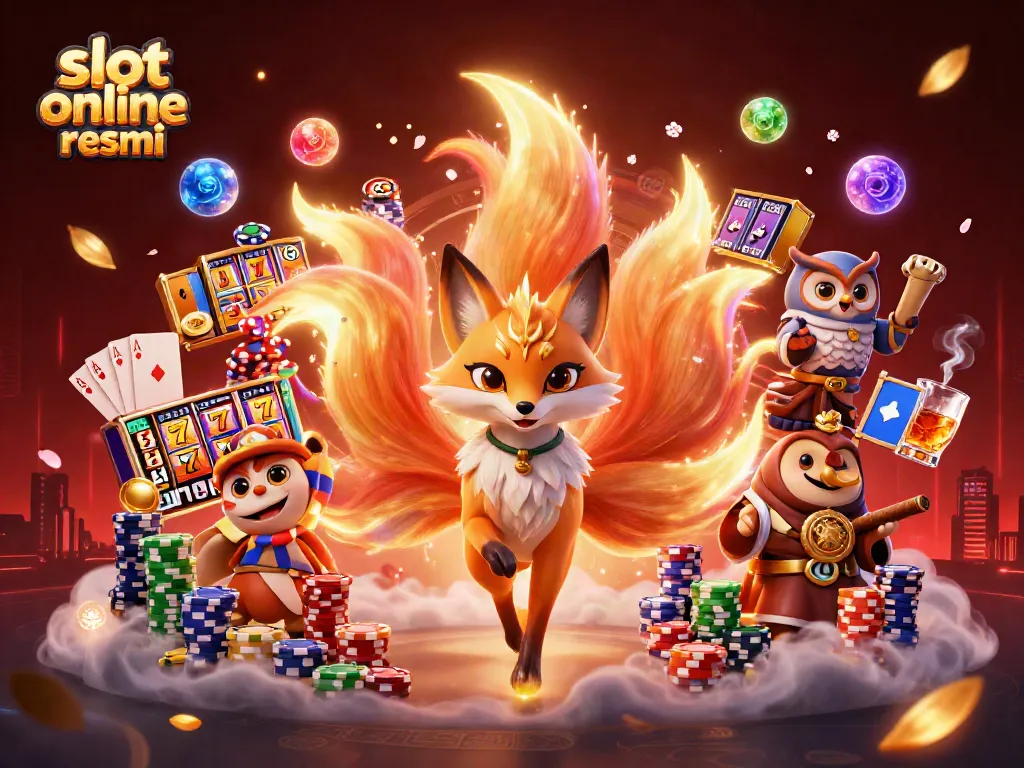 Spin to win with slot online resmi showcasing vibrant, dynamic gaming elements and mystical characters.