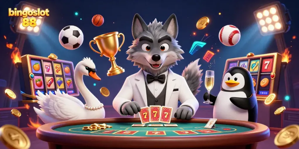 Rasakan keseruan bingoslot 88 dengan slot beruntung yang dikelilingi elemen kasino yang glamor.