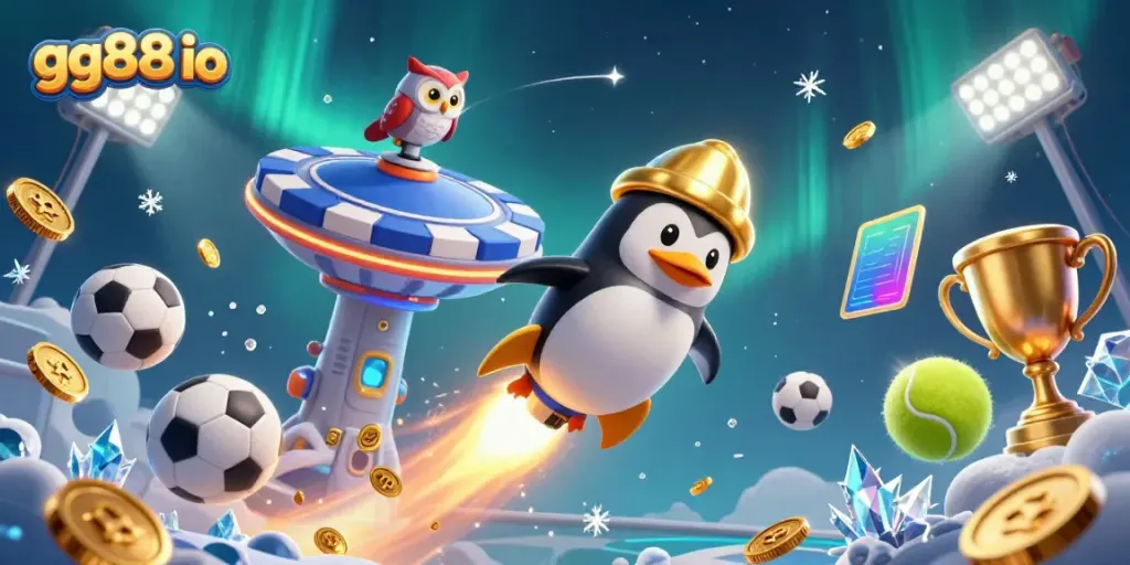 Experience winning strategies at gg88 io with a vibrant casino-themed 3D illustration featuring dynamic gambling elements.