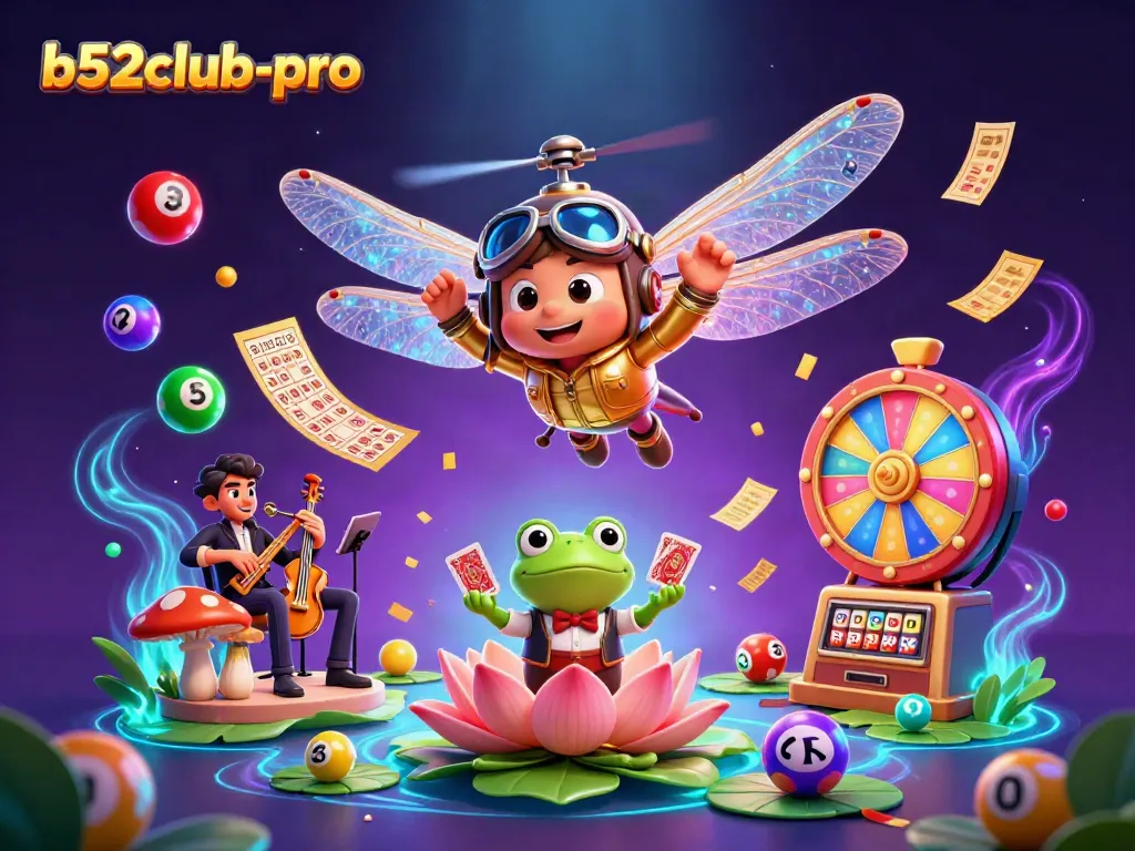 Experience the exciting world of b52club-pro with a dynamic casino scene featuring unique characters!