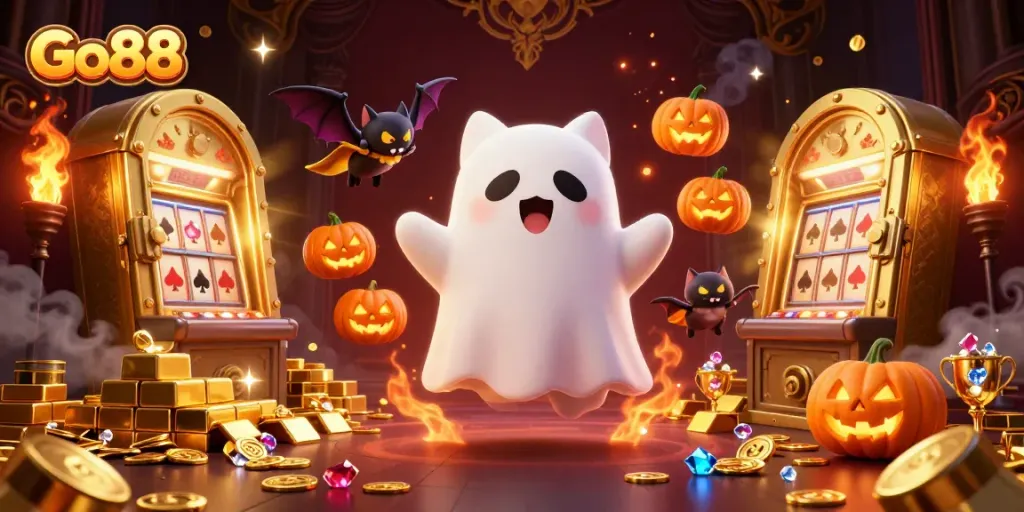 Engage with Go88's thrilling ghostly slots in a haunted casino filled with treasures.