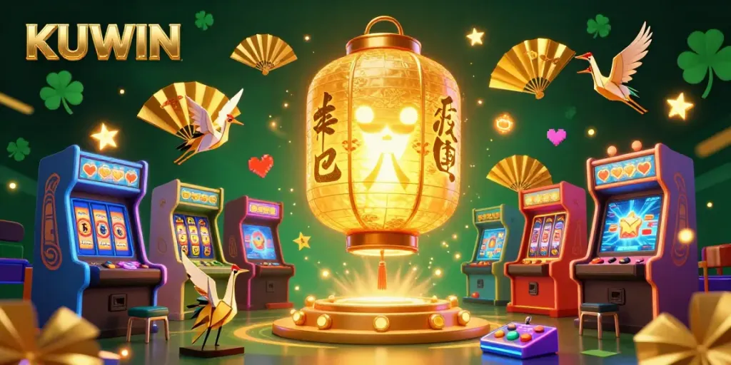 Kuwin offers an immersive casino experience with a golden spirit, arcade games, and lucky symbols.